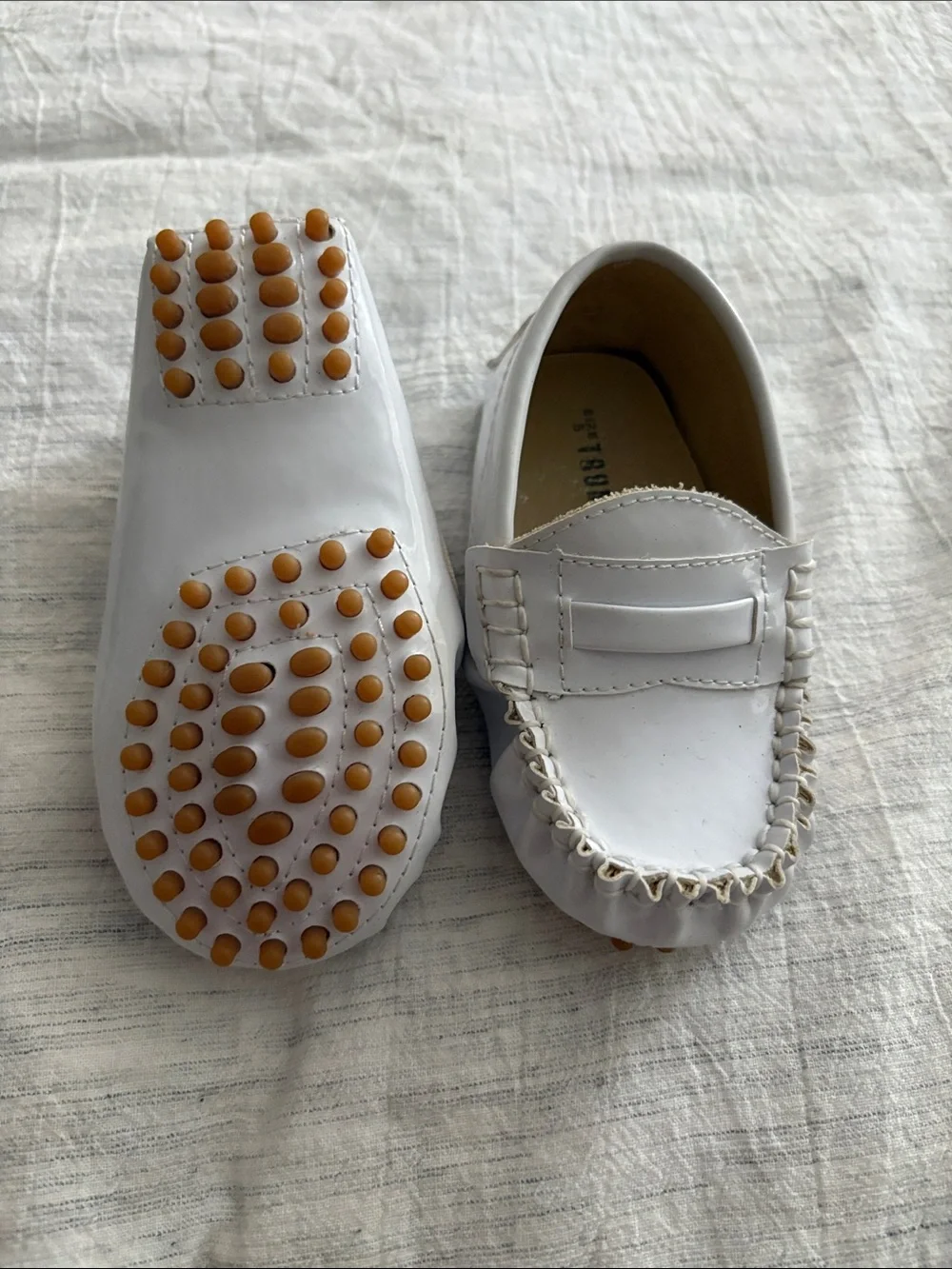 Trumpette White Kids Moccasin Loafers
